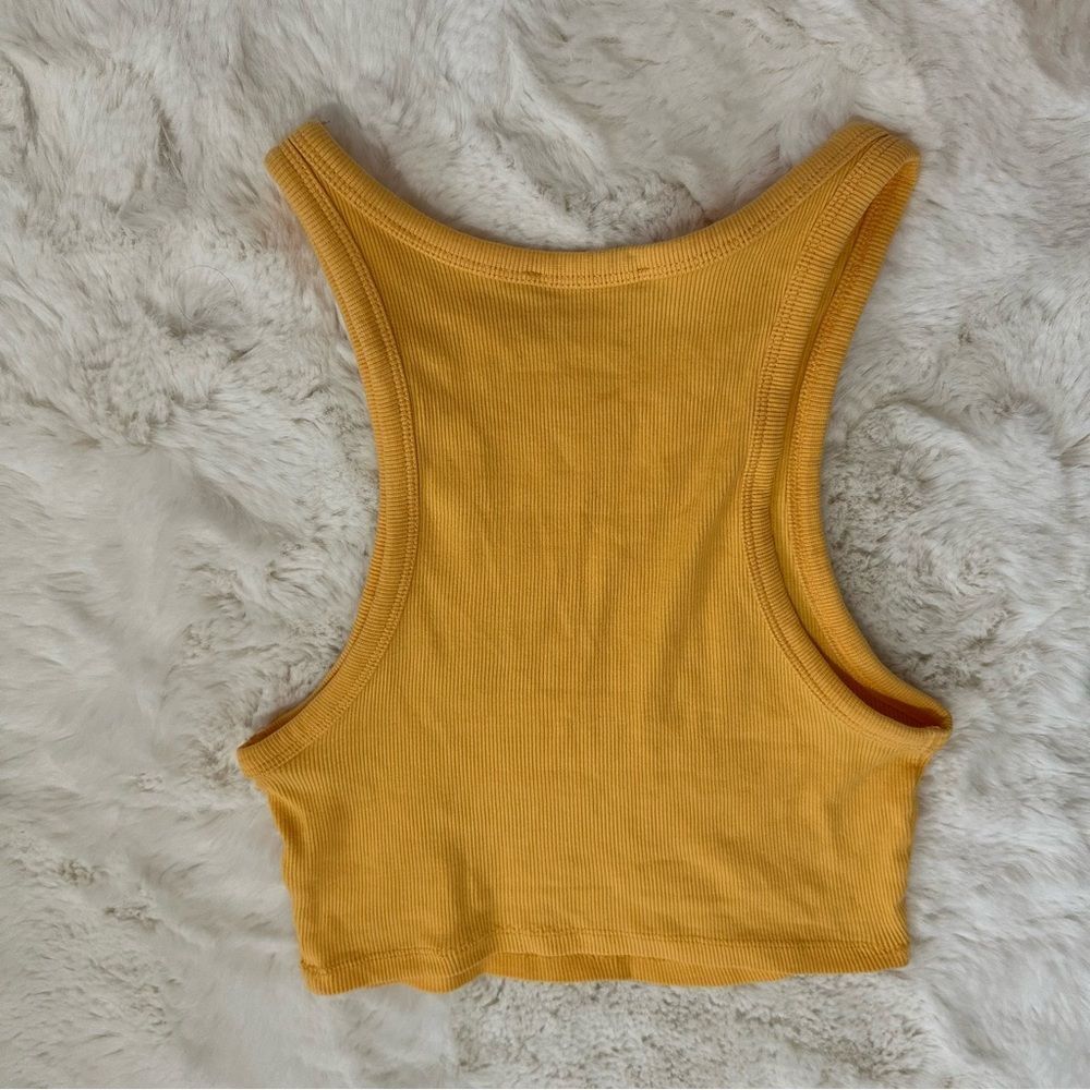 Zara yellow cropped high neck tank top - Picture 4 of 6